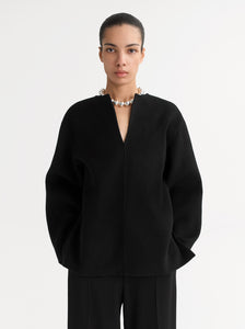Top WOVEN negro