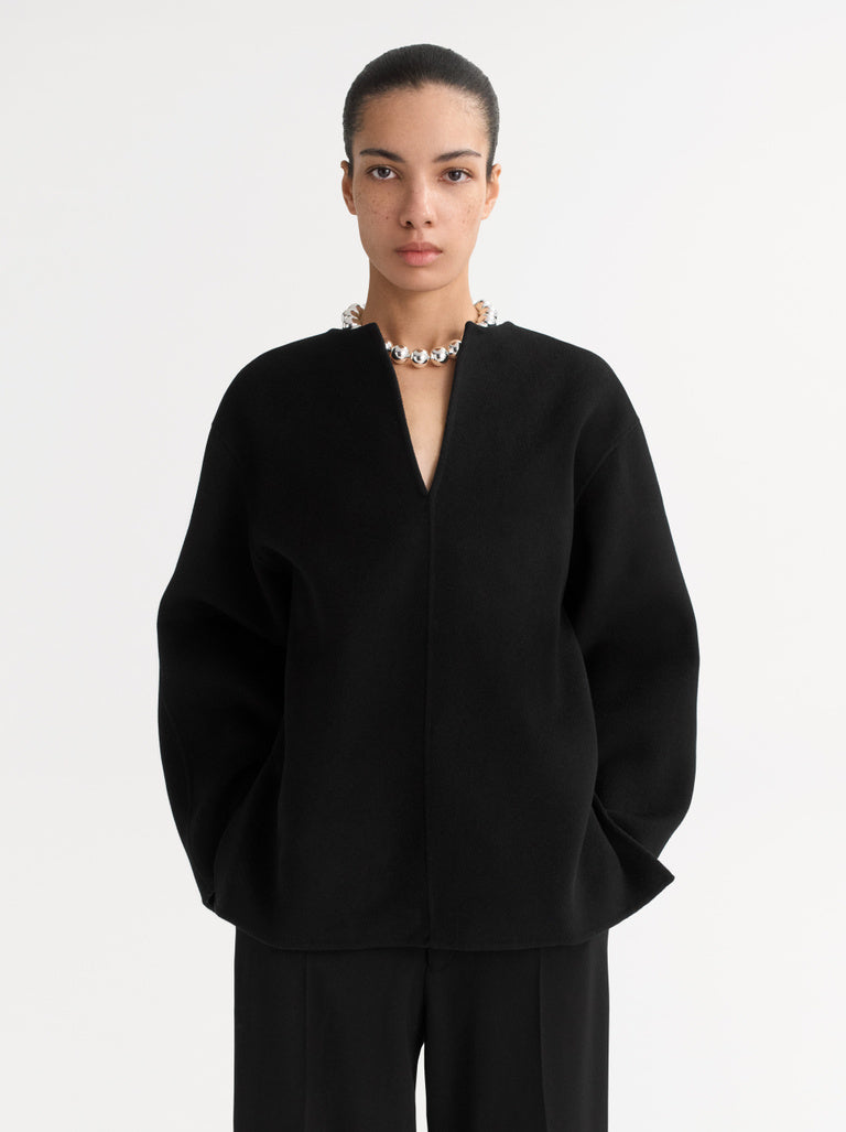 Top WOVEN negro