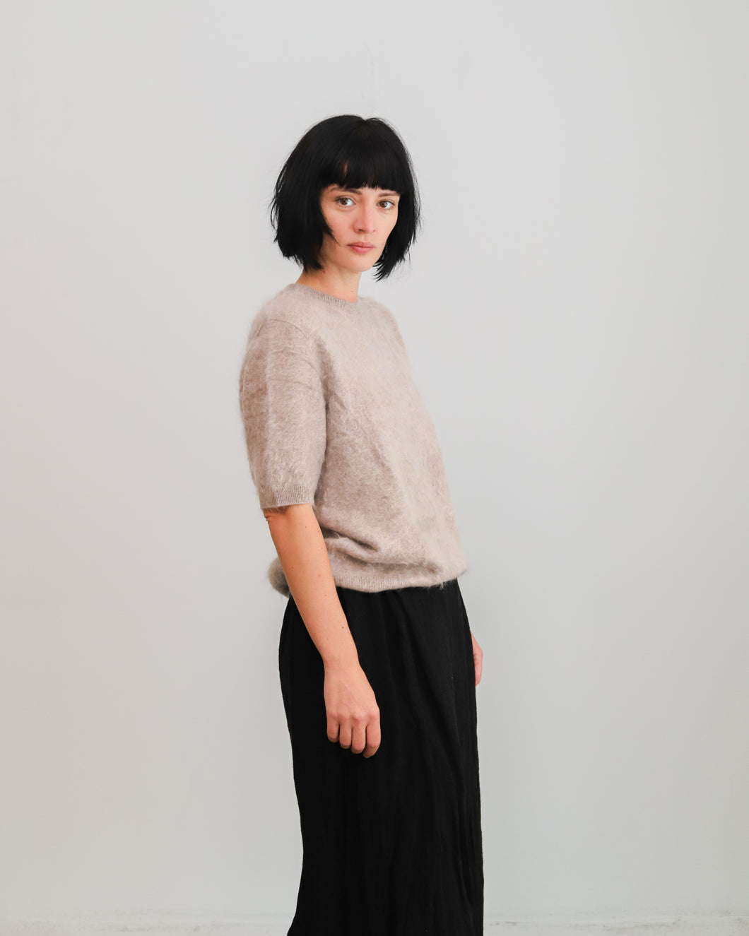 Jersey BRUSHED SHORT gris topo