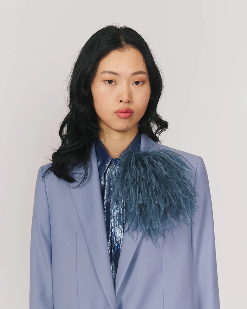 Broche PLUMA grey blue